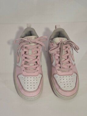 Nike Court Borough Low 2 White Pink Sneakers Big Kids Size 5Y